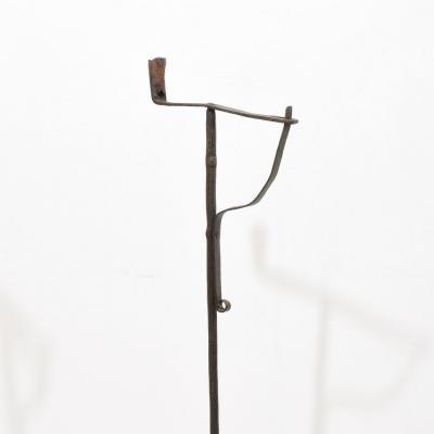 French 18th Century Hand Forged Iron Candleholder