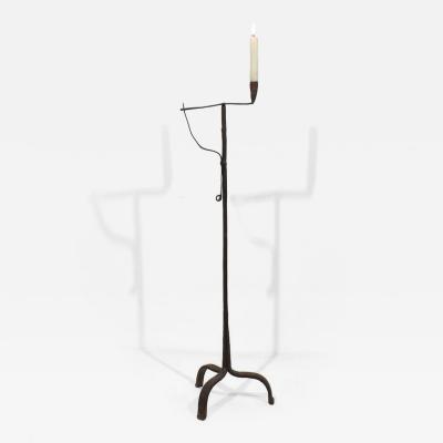 French 18th Century Hand Forged Iron Candleholder