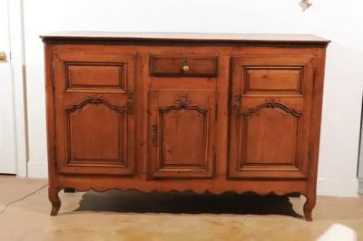 French 18th Century Louis XV Cherry Enfilade with Single Drawer and Three Doors