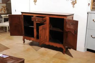 French 18th Century Louis XV Cherry Enfilade with Single Drawer and Three Doors