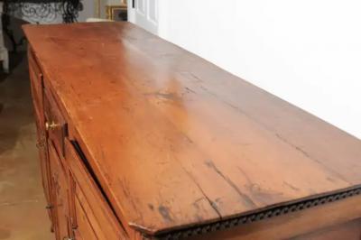 French 18th Century Louis XV Cherry Enfilade with Single Drawer and Three Doors