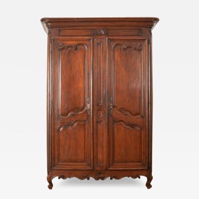 French 18th Century Louis XV Style Solid Oak Armoire