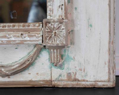 French 18th Century Louis XVI Carved Trumeau Mirror with Warrior Attributes