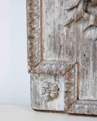 French 18th Century Louis XVI Carved Wood Panel with Gardener s Attributes