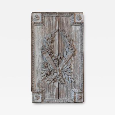 French 18th Century Louis XVI Carved Wood Panel with Gardener s Attributes