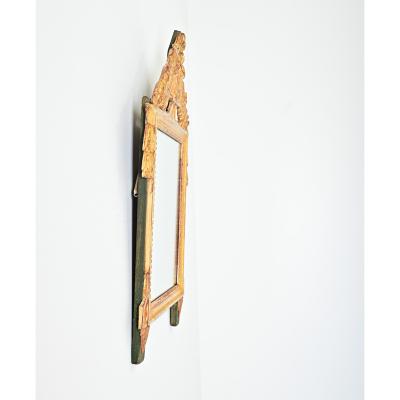 French 18th Century Louis XVI Gilt Painted Mirror