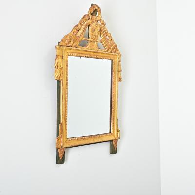 French 18th Century Louis XVI Gilt Painted Mirror