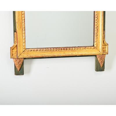 French 18th Century Louis XVI Gilt Painted Mirror