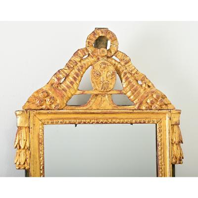 French 18th Century Louis XVI Gilt Painted Mirror