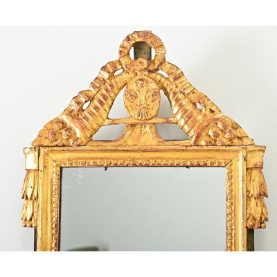 French 18th Century Louis XVI Gilt Painted Mirror
