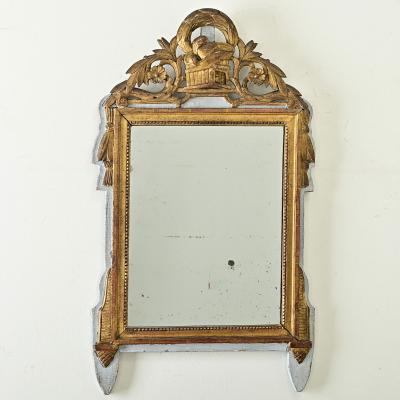 French 18th Century Louis XVI Gilt Painted Trumeau