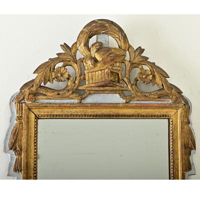 French 18th Century Louis XVI Gilt Painted Trumeau