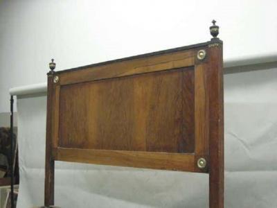 French 18th Century Louis XVI Neoclassical Walnut and Cherry Full Size Bed