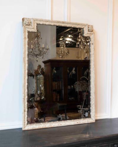 French 18th Century Louis XVI Painted Wood Panel Mirror