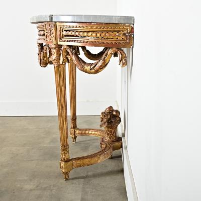 French 18th Century Louis XVI Period Demilune Console