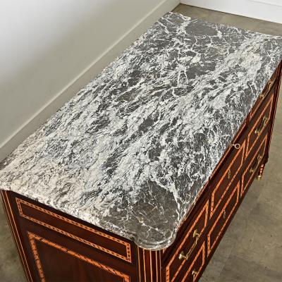 French 18th Century Louis XVI Style Inlay Mahogany Commode