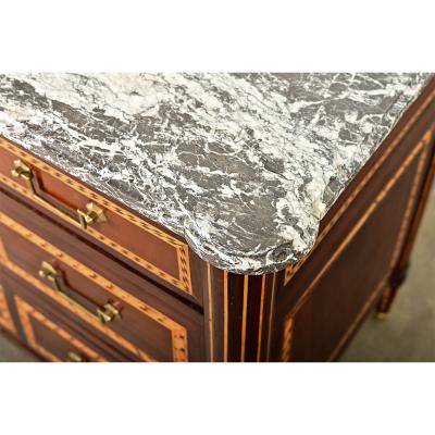 French 18th Century Louis XVI Style Inlay Mahogany Commode
