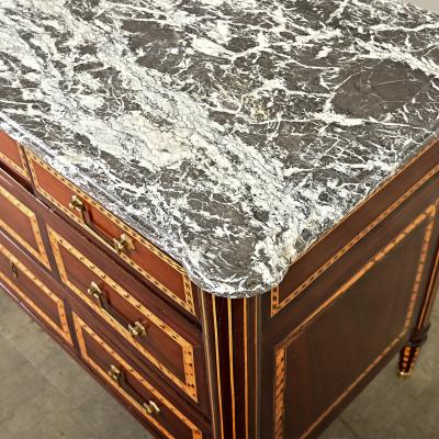 French 18th Century Louis XVI Style Inlay Mahogany Commode