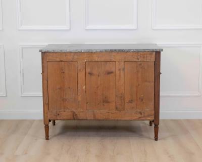 French 18th Century Louis XVI Walnut Marble Top Chest of Drawers