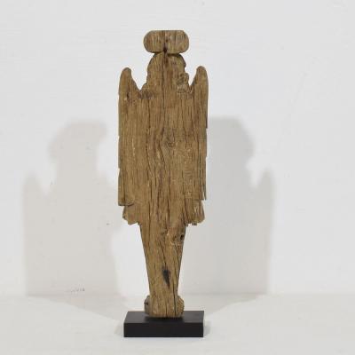 French 18th Century Neoclassical Hand Carved Oak Caryatid Angel Figure