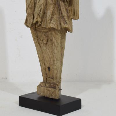 French 18th Century Neoclassical Hand Carved Oak Caryatid Angel Figure