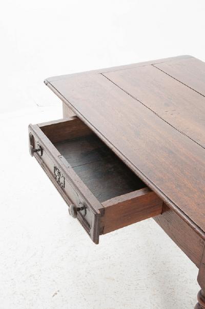 French 18th Century Oak Table with Drawer