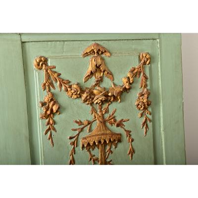 French 18th Century Painted Parcel Gilt Chinoiserie Trumeau