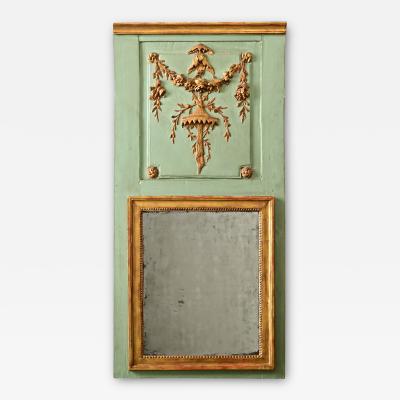 French 18th Century Painted Parcel Gilt Chinoiserie Trumeau