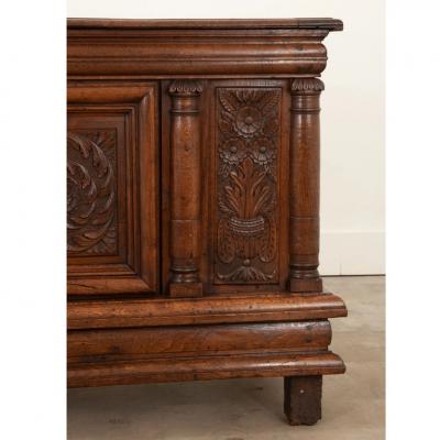 French 18th Century Solid Carved Oak Coffer