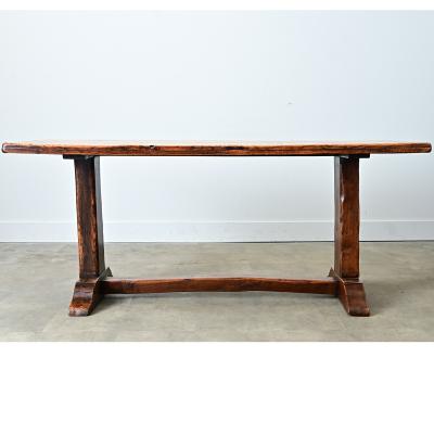 French 18th Century Solid Elm Tavern Table