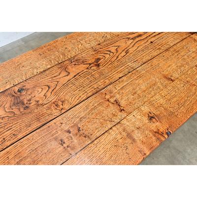 French 18th Century Solid Elm Tavern Table