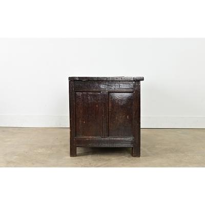 French 18th Century Solid Oak Carved Coffer