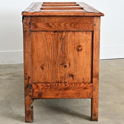 French 18th Century Solid Oak Carved Coffer