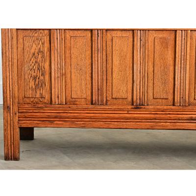 French 18th Century Solid Oak Carved Coffer