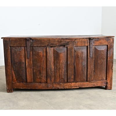 French 18th Century Solid Oak Carved Coffer