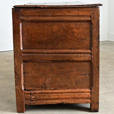 French 18th Century Solid Oak Carved Coffer