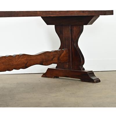 French 18th Century Solid Oak Trestle Dining Table