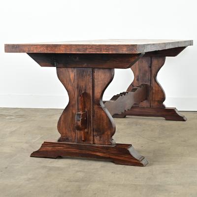 French 18th Century Solid Oak Trestle Dining Table