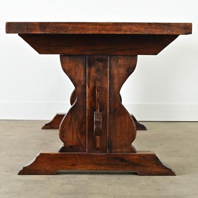 French 18th Century Solid Oak Trestle Dining Table