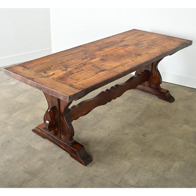 French 18th Century Solid Oak Trestle Dining Table