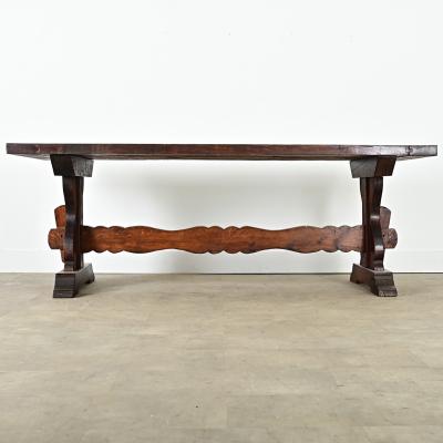 French 18th Century Solid Oak Trestle Dining Table
