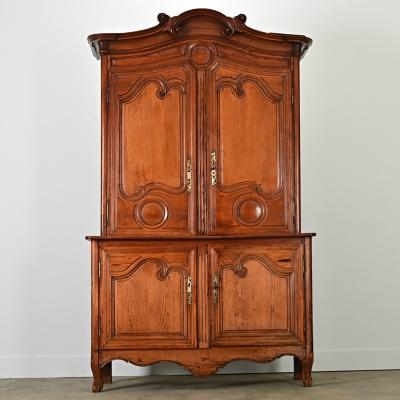 French 18th Century Solid Pine Louis XV Armoire