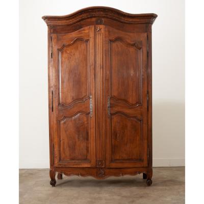 French 18th Century Solid Walnut Armoire