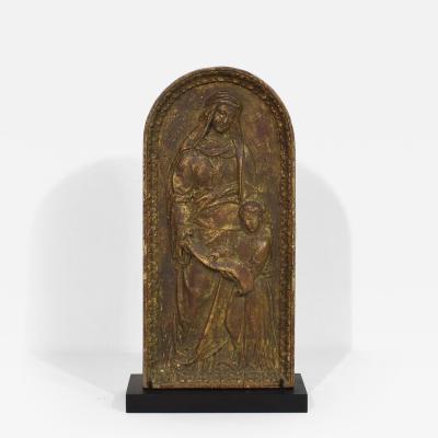 French 18th Century Wooden Panel with Mother Ann And Maria