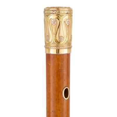 French 18th century gold mounted walking stick