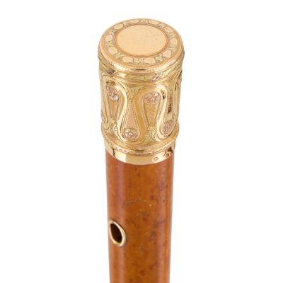 French 18th century gold mounted walking stick