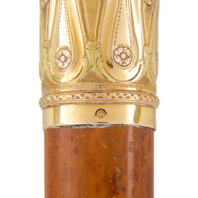 French 18th century gold mounted walking stick