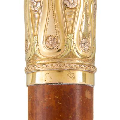 French 18th century gold mounted walking stick