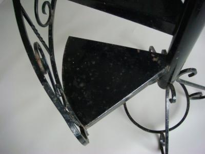 French 1940s Black Lacquered Metal Circular Display Staircase