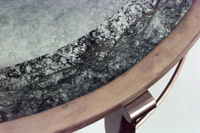 French 1940s Bronze and Brass Round Coffee Table